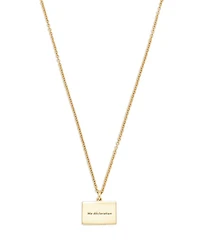 18K Yellow Gold Necklace Ma Declaration Gray Diamond & Red Heart Envelope Pendant Necklace, 16.53"