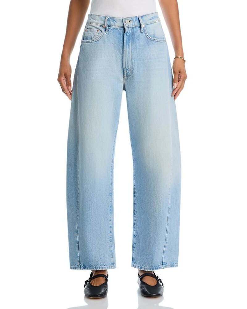 The Full Pipe Flood High Rise Barrel Jeans Back Pedal