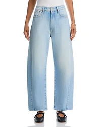 The Full Pipe Flood High Rise Barrel Jeans Back Pedal