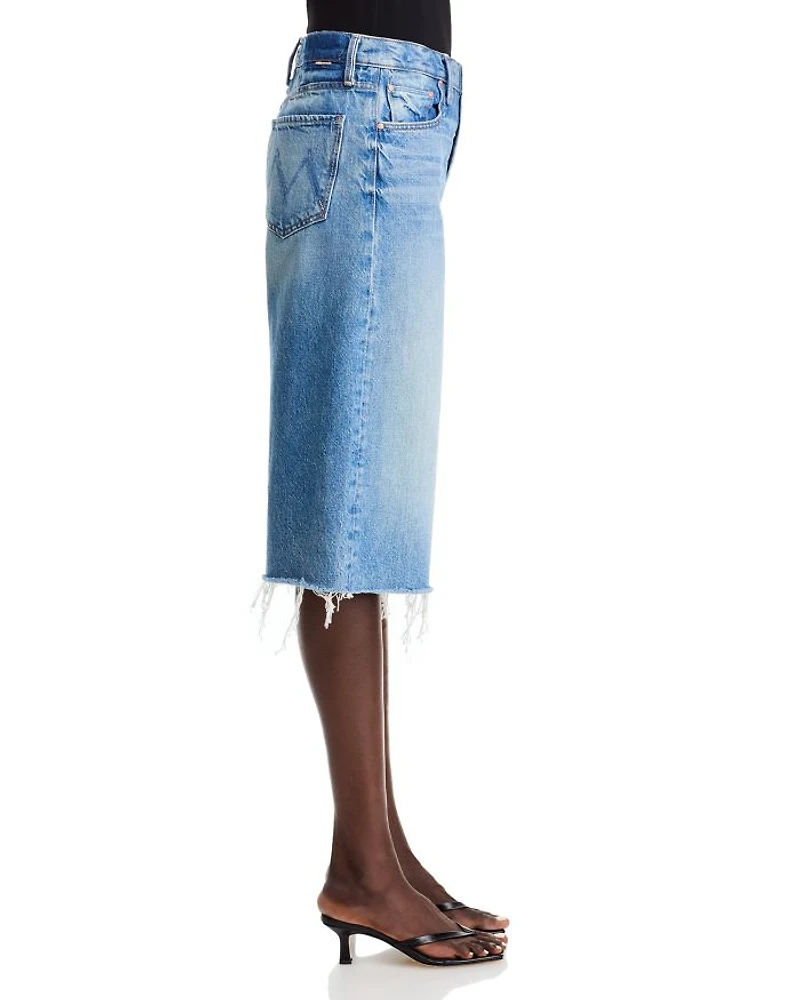 The Whole Fray Denim Culotte Shorts Wipeout