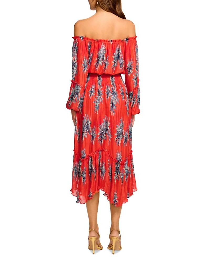 Alyce Floral Off The Shoulder Smocked Dress