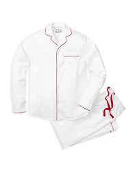 Brushed Cotton Twill Piped Pajama Set