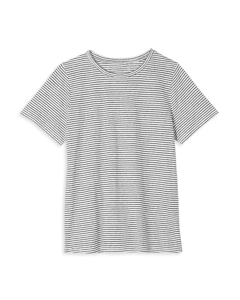 Crewneck Short Sleeve Linen Tee