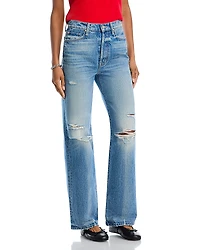Mother The Rambler Sneak High Rise Wide Straight Jeans