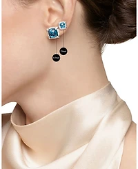 Sterling Silver Chateline Gemstones & Diamond Stud Earrings - Exclusive