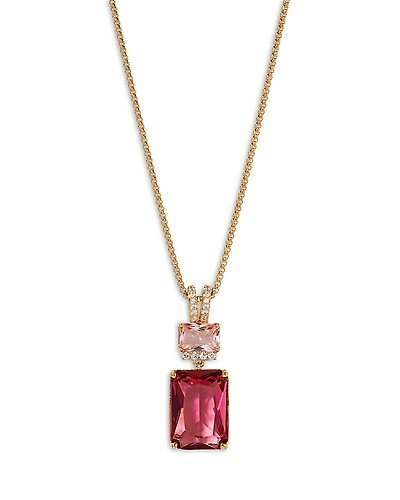 Nadri Macaron Cubic Zirconia Double Drop Pendant Necklace