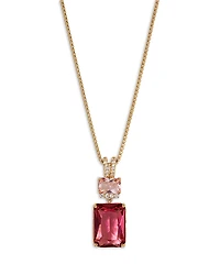Nadri Macaron Cubic Zirconia Double Drop Pendant Necklace