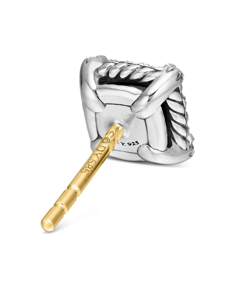 Sterling Silver Chateline Gemstones & Diamond Stud Earrings - Exclusive