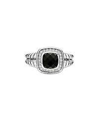 David Yurman Petite Albion Ring with Black Onyx & Diamonds