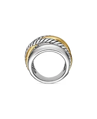 Crossover Wide Ring with 14K Gold