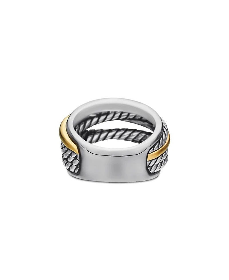 Crossover Narrow Ring with Gold