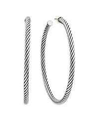Sterling Silver Cable Large Hoop Earrings