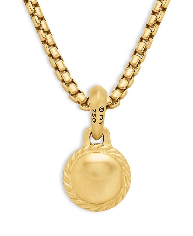 Men's 18K Yellow Gold Blue Evil Eye Amulet Pendant
