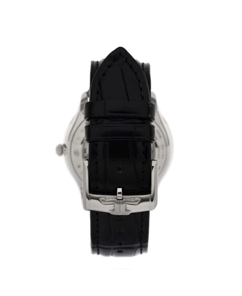 Master Ultra Thin Date Automatic Watch in White Gold and Alligator with Diamond Bezel 40mm