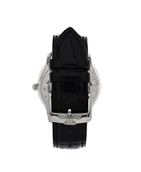 Master Ultra Thin Date Automatic Watch in White Gold and Alligator with Diamond Bezel 40mm