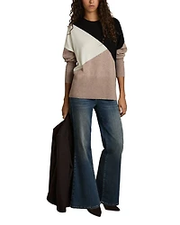 Color Blocked Crewneck Sweater