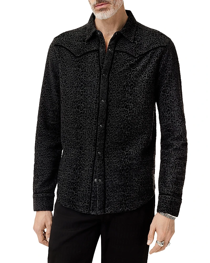John Varvatos Haven Regular Fit Western Style Animal Print Shirt