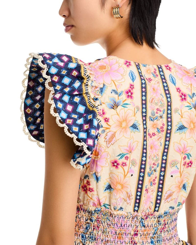 Superbloom Tapestry Cream Maxi Dress