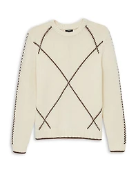 Parvey Wool & Nylon Argyle Tipped Regular Fit Sweater