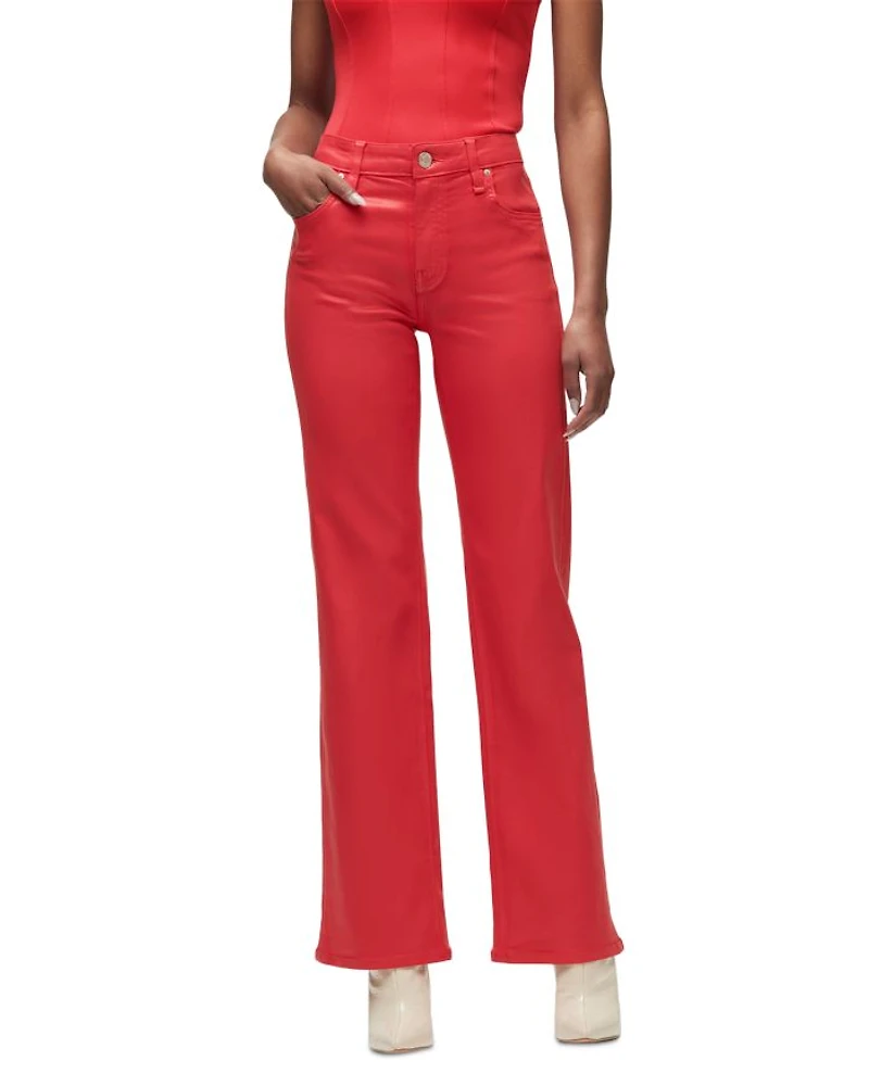 Rosie High Rise Wide Leg Jeans Poinsettia