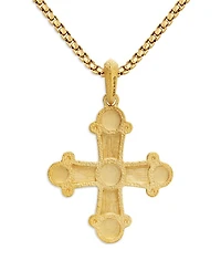 Men's Shipwreck Cross Amulet in 18K Yellow Gold with Emeralds, 44mm