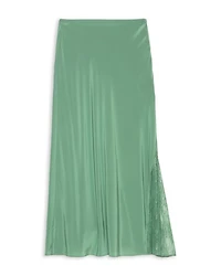 Jayla Lace Trim Silk Midi Skirt