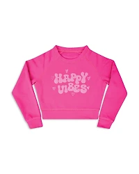 Iscream Girls' Happy Vibes Basic Crewneck Sweatshirt - Big Kid