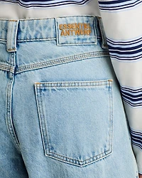 High Rise Wide Leg Jeans Aqua Blue