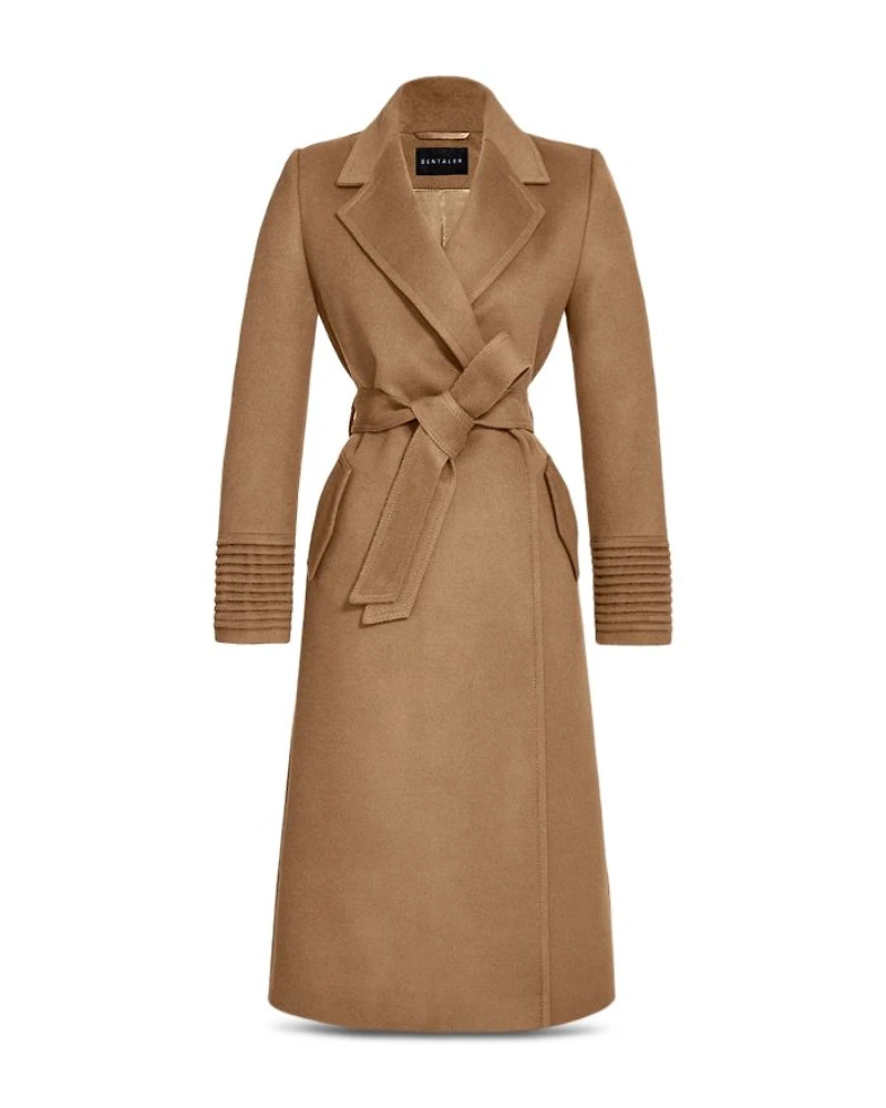 Long Notched Collar Wrap Coat
