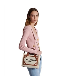 Women's B-Army Small Tote Bag in Canvas and Leather