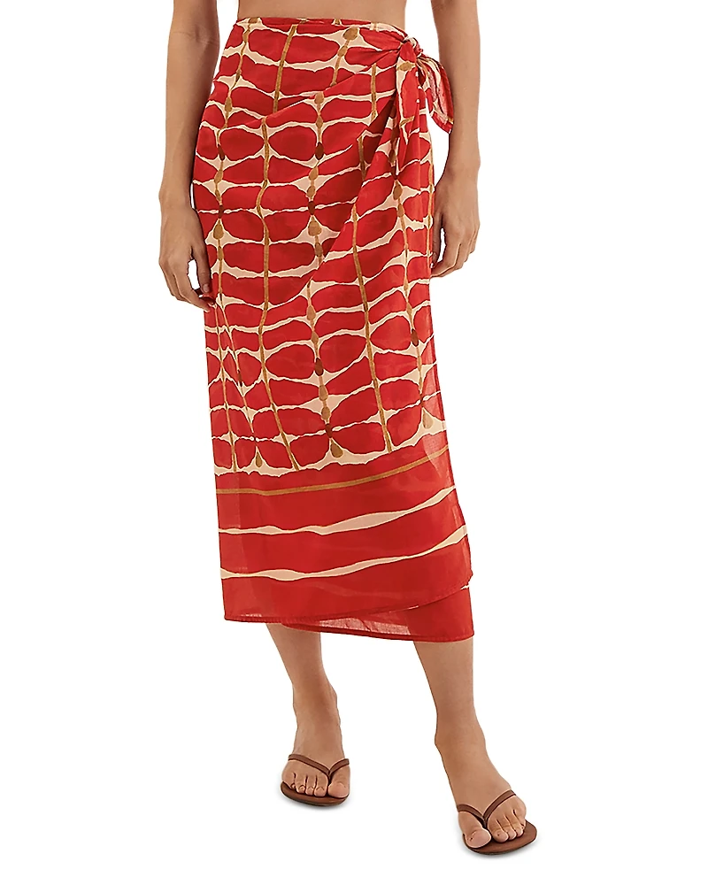 ViX Agni Flora Tie Side Cover-Up Skirt