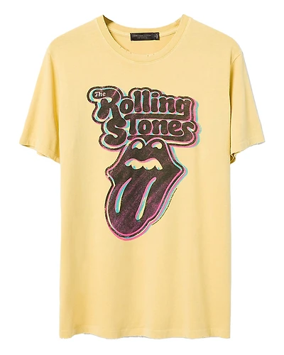 Junk Food Clothing Unisex The Rolling Stones Logo Vintage Tee