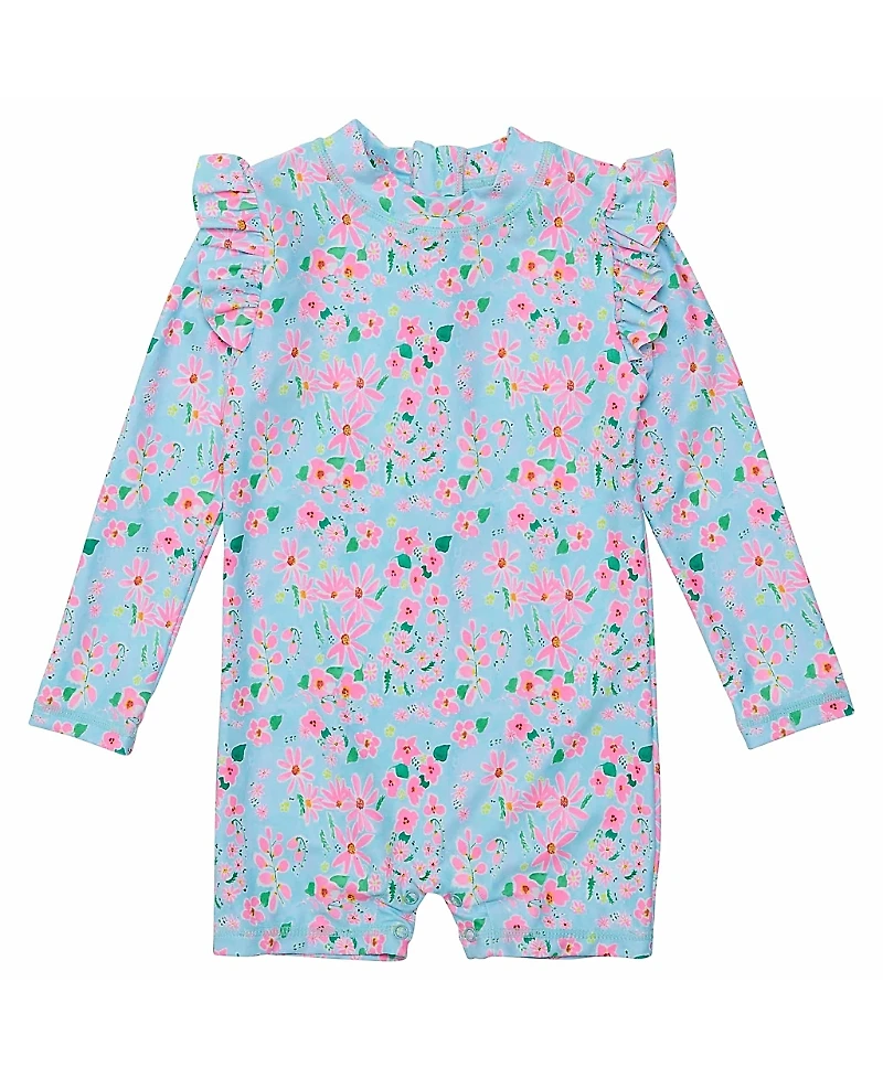 Snapper Rock Girls' Daisy Chain Long Sleeve Sunsuit - Baby