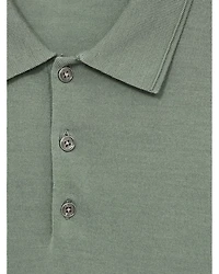 Slim Fit Trafford Long Sleeve Merino Wool Polo Shirt