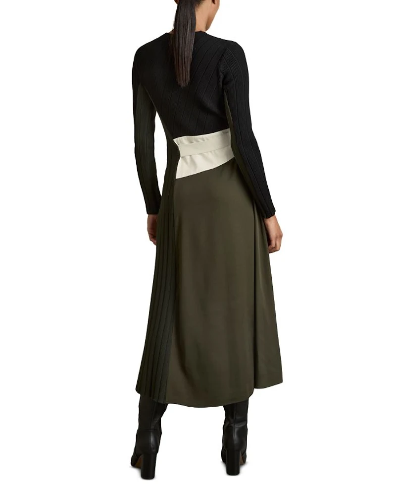Emilina Knit Woven Midi Dress