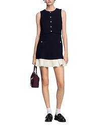 Two Tone Tweed Short Dress