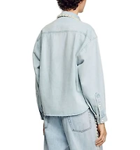 Beaded Collar Denim Shirt