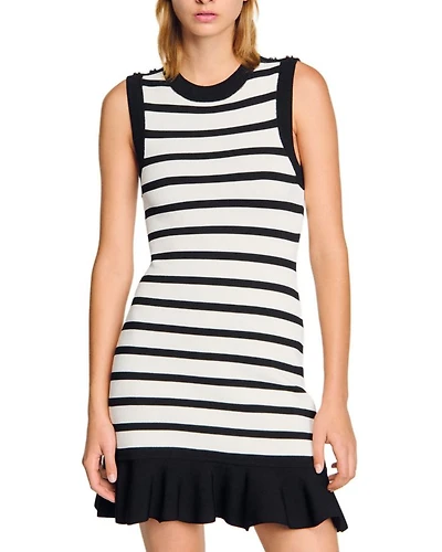 Striped Knit Short Dress