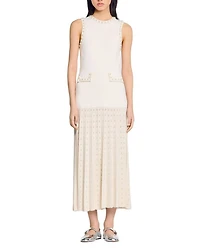 Pearl Bead Knit Maxi Dress