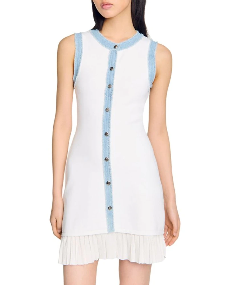 Short Knit Dress with Ruffles