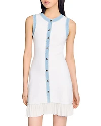 Short Knit Dress with Ruffles