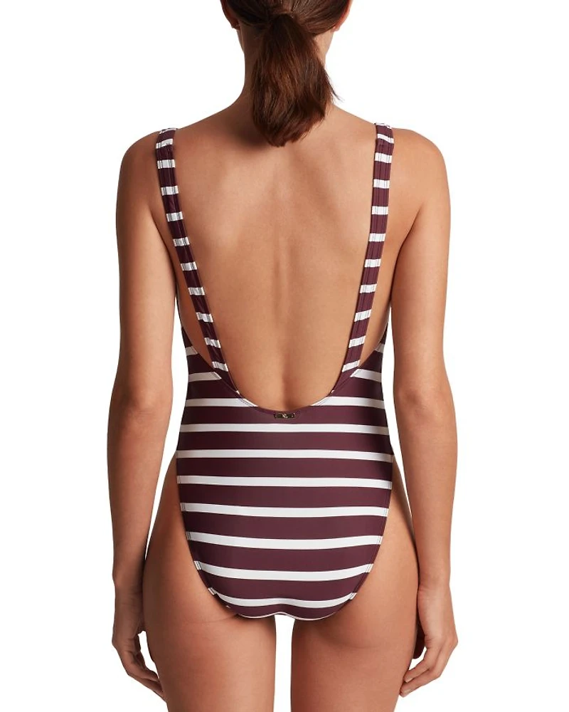 Low Back Striped Swimsuit
