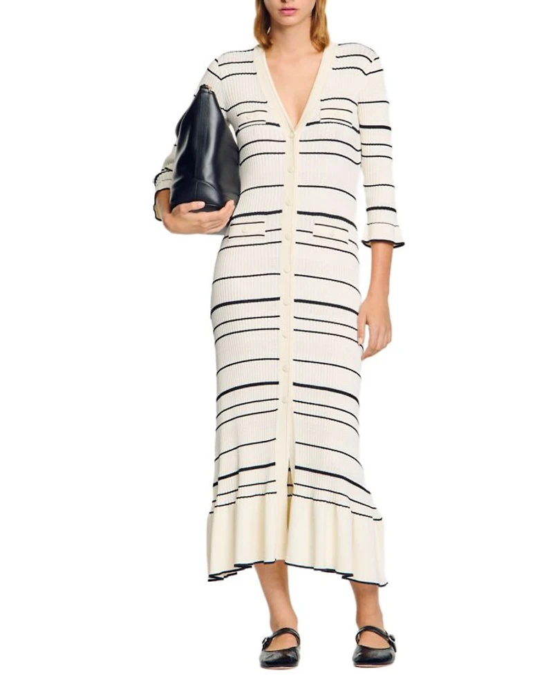 Striped Knit Maxi Dress