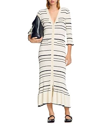 Striped Knit Maxi Dress