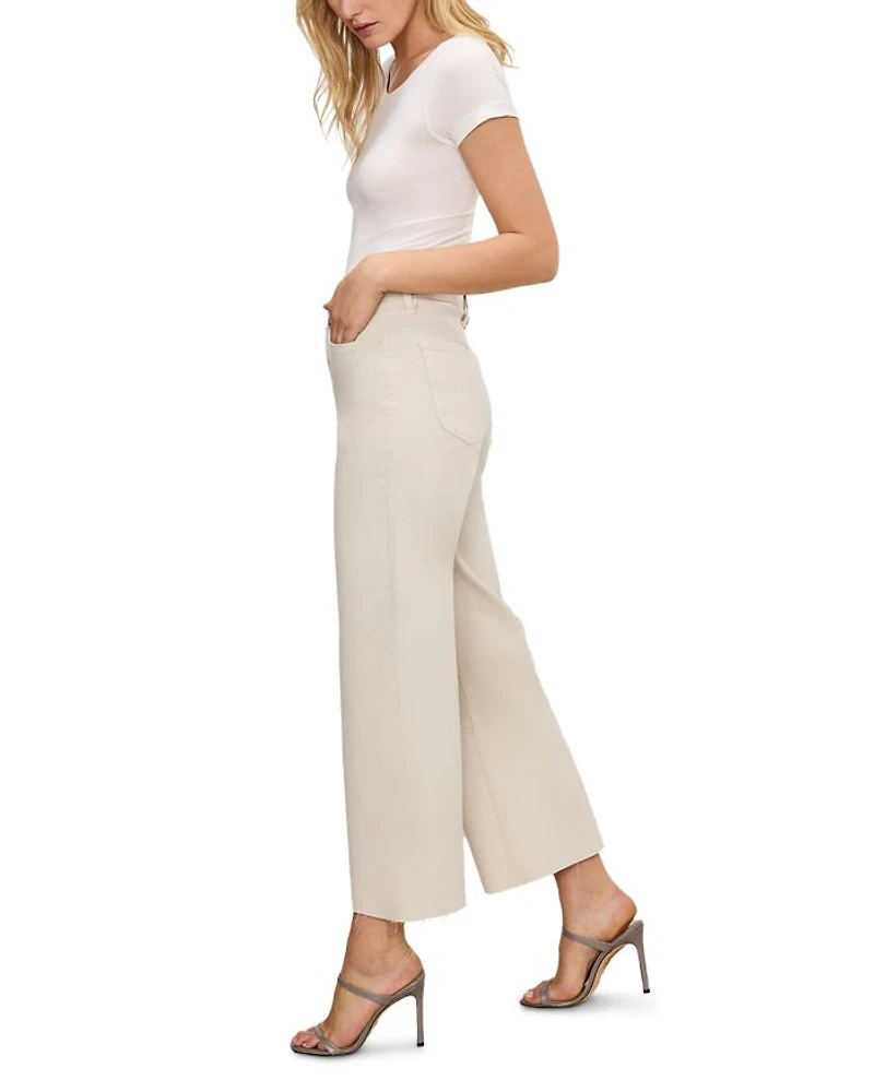 Good Waist High Rise Cropped Palazzo Jeans Bone