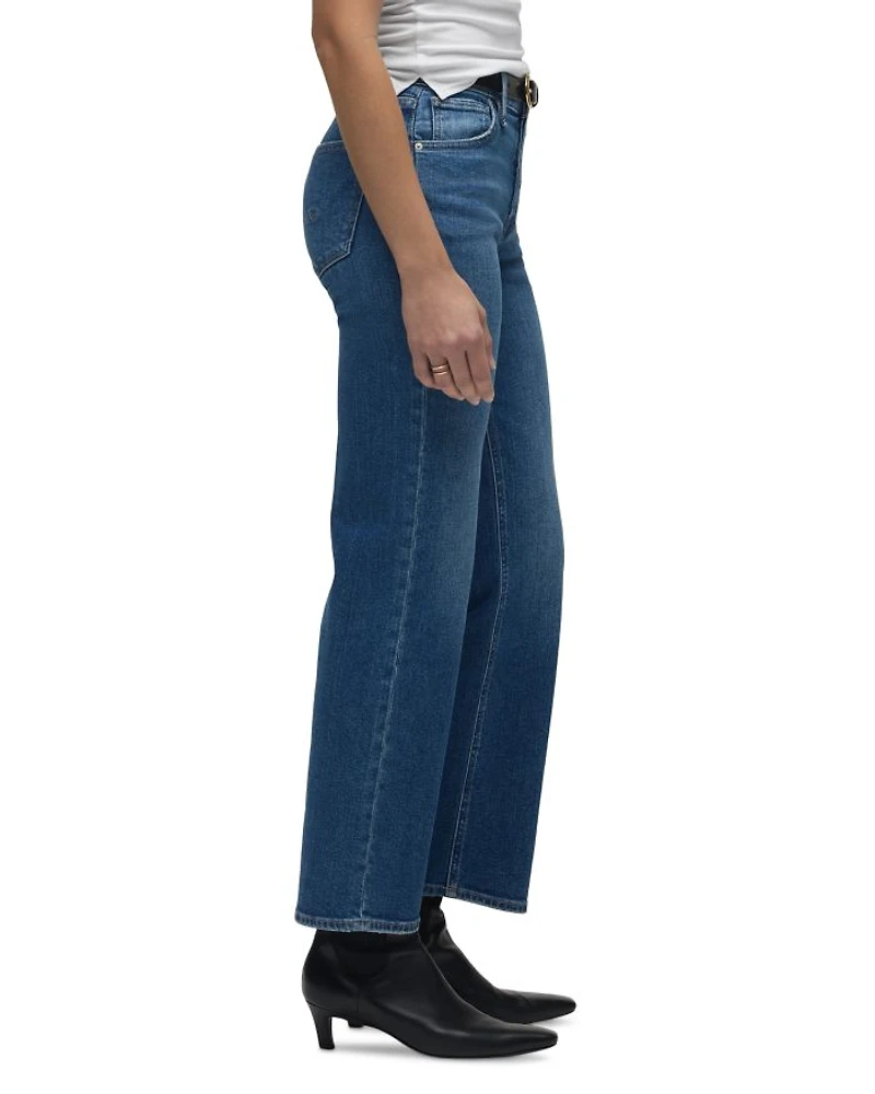 Rosie High Rise Wide Leg Ankle Jeans Upscale