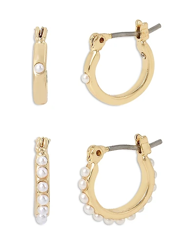 Allsaints Imitation Pearl Huggie Hoop Earrings