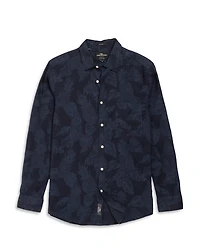 North River Slim Fit Printed Linen Shirt