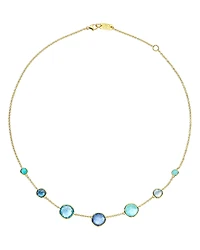 Ippolita 18K Yellow Gold Lollipop Waterfall Multi Stone Bezel Collar Necklace, 16-18