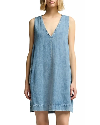 V Neck Denim Dress